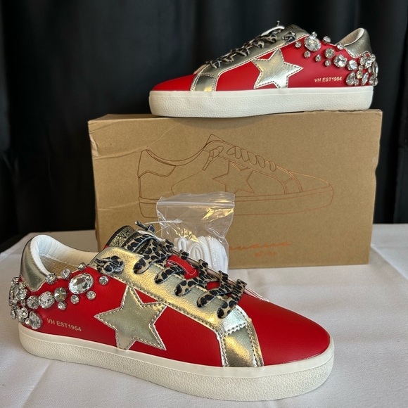 Vintage Havana Red and Gold Sneakers - Picture 1 of 7